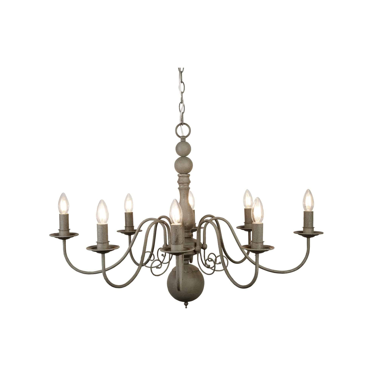 Greythorne 8Lt Pendant - Textured Grey Metal - Comet Lighting