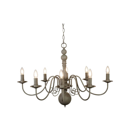 Greythorne 8Lt Pendant - Textured Grey Metal - Comet Lighting