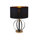 Hazel Table Lamp - Black & Gold Metal & Black Shade - Comet Lighting