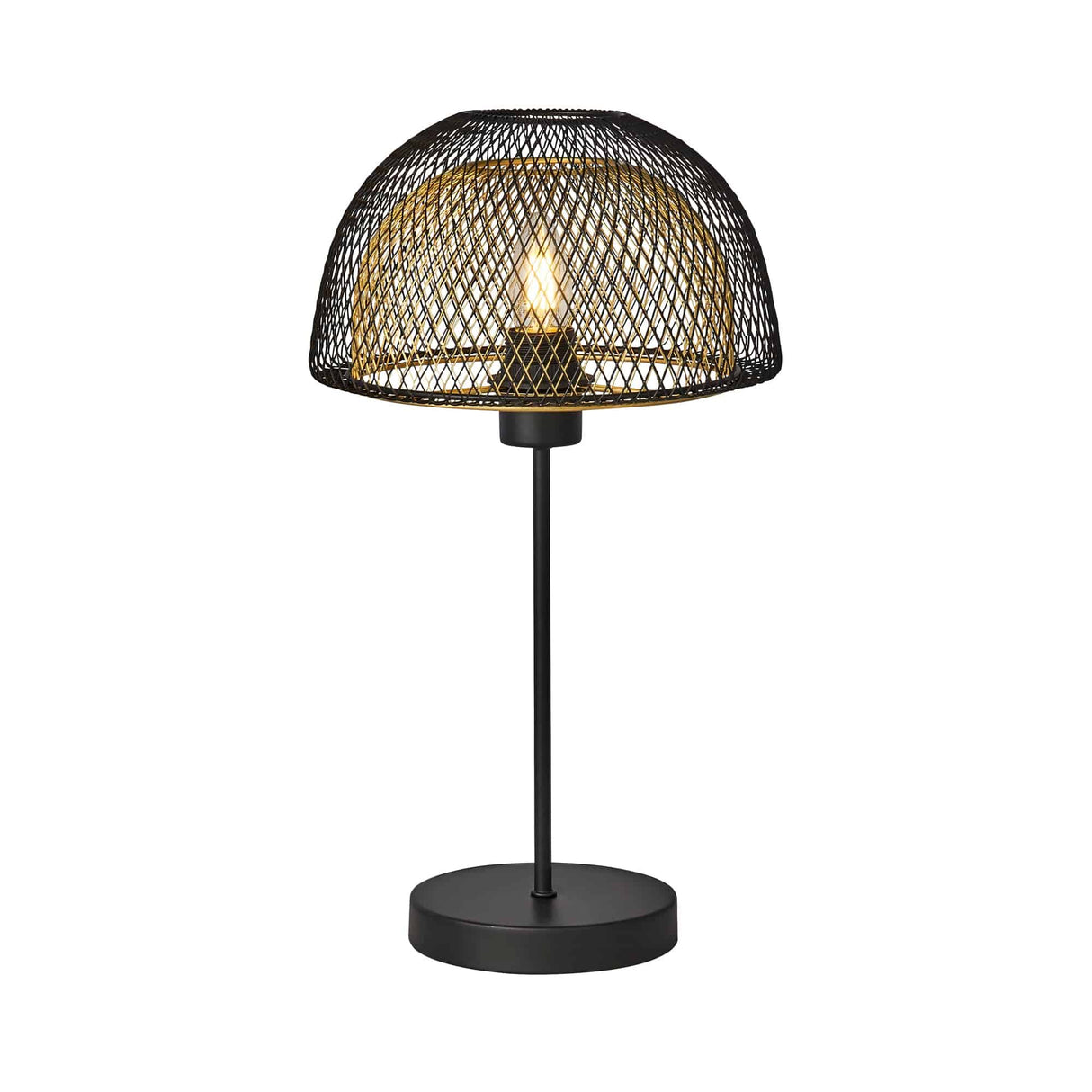 Honeycombe Table Lamp - Black & Gold Metal - Comet Lighting