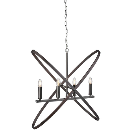 Hoopla 4Lt Pendant - Pewter Metal - Comet Lighting