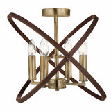 Hoopla 4Lt Semi-Flush - Bronze Metal - Comet Lighting