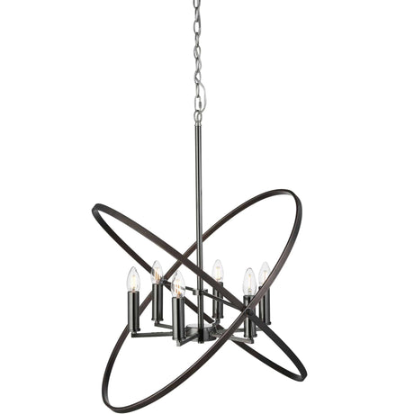 Hoopla 6Lt Pendant - Pewter Metal - Comet Lighting