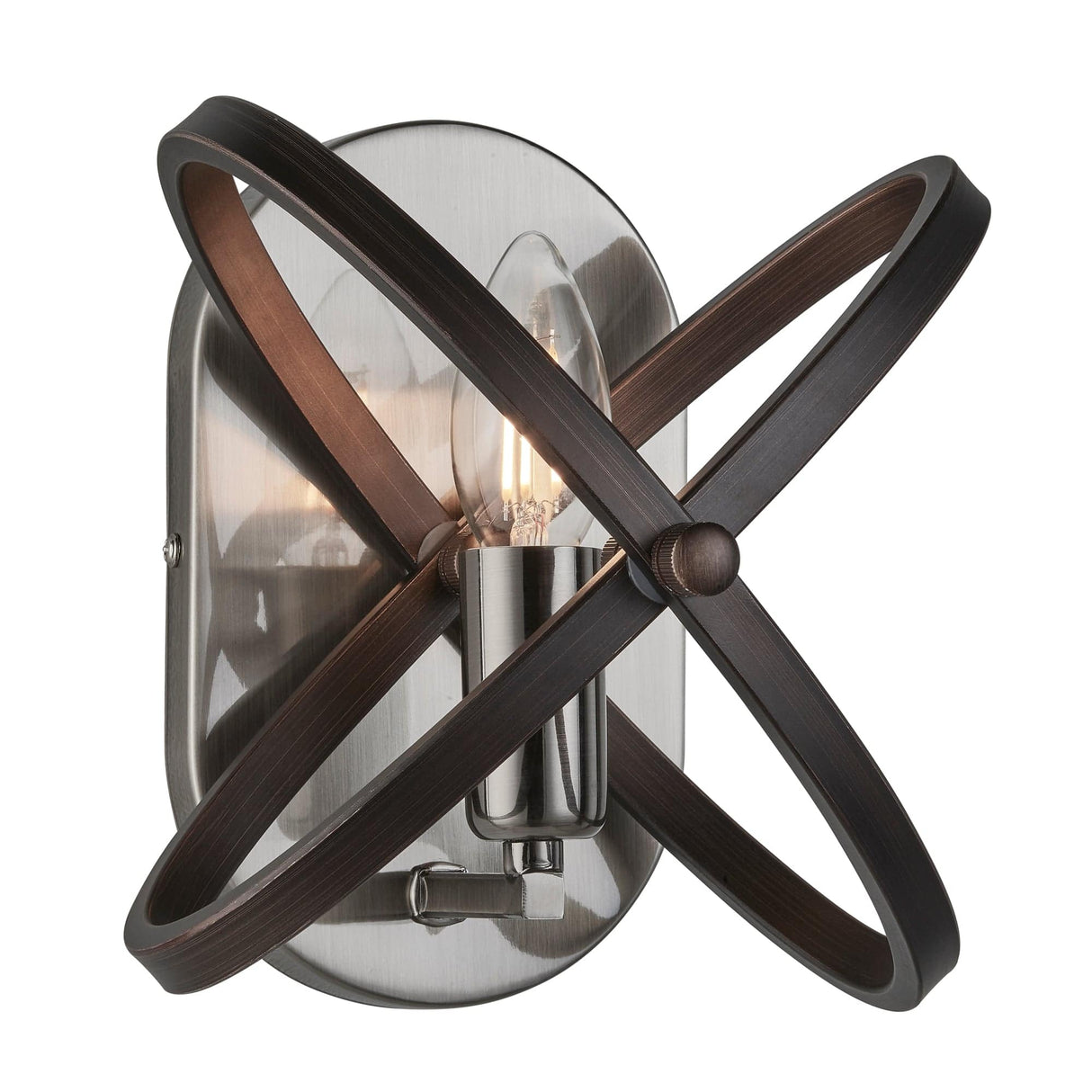 Hoopla Wall Light - Pewter & Black Metal - Comet Lighting