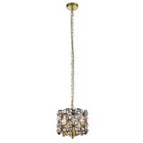 Iris 2Lt Pendant - Black Metal, Crystal & Brass - Comet Lighting