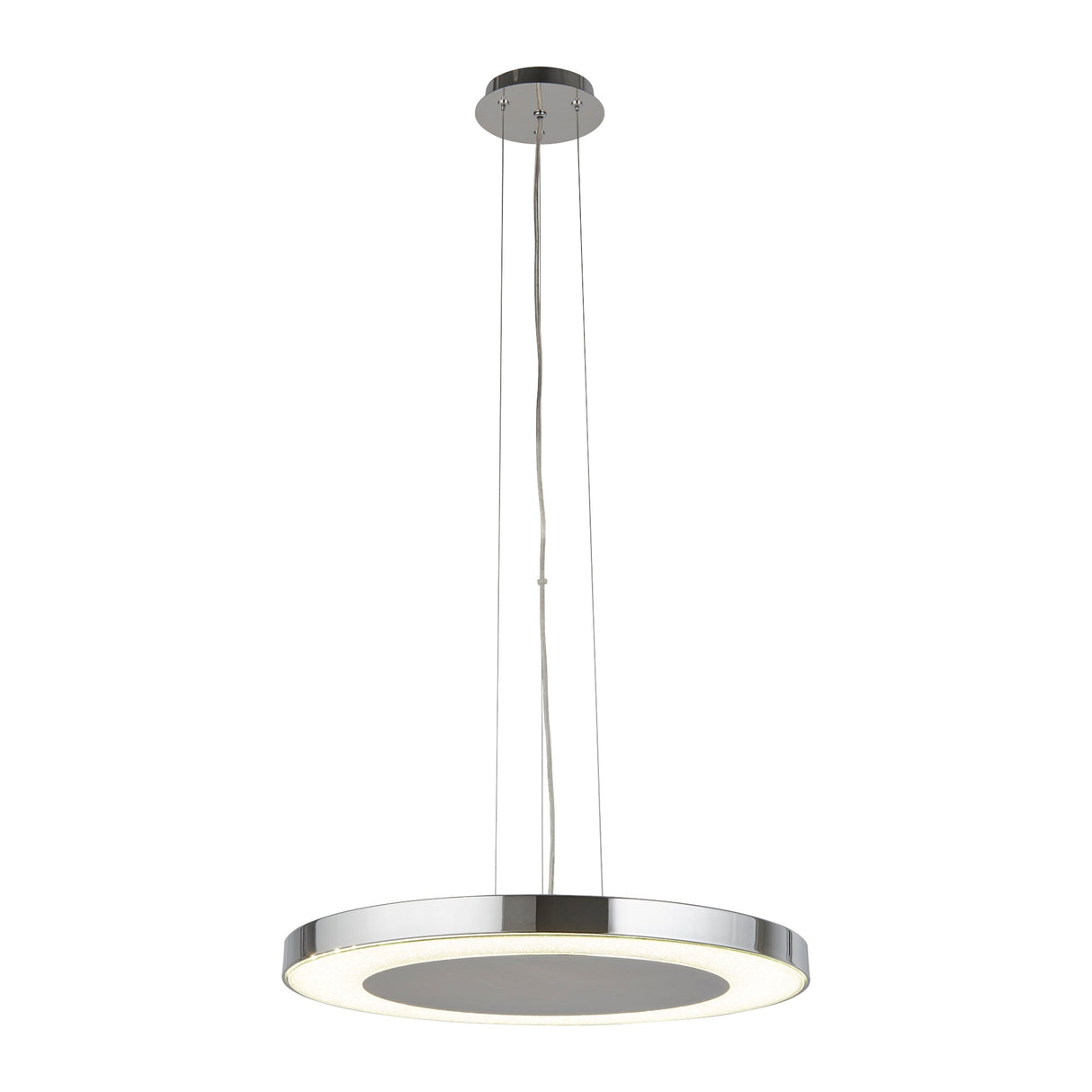 Lexi Pendant - Chrome Metal & Crushed Ice Effect Glass - Comet Lighting