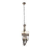 Lodge 8Lt Pendant - Satin Silver Metal - Comet Lighting