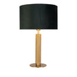 London Table Lamp - Knurled Brass & Green Velvet Shade - Comet Lighting