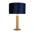 London Table Lamp - Knurled Brass & Navy Velvet Shade - Comet Lighting