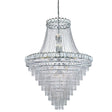 Louis Phillipe 28Lt Chandelier - Chrome Metal & Crystal - Comet Lighting