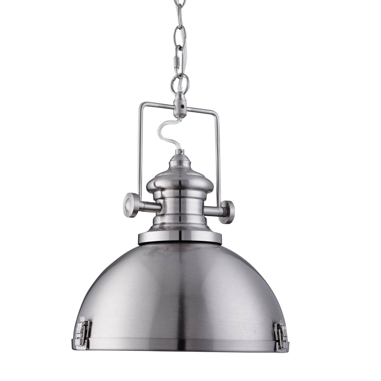 Louisiana Pendant - Satin Silver Metal & Clear Lens - Comet Lighting