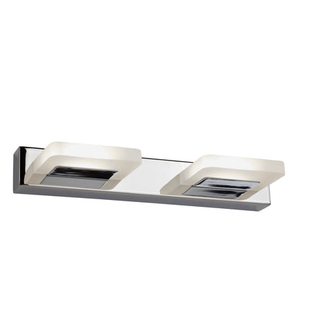 Luna 2Lt LED Wall Light - Chrome & Frosted Glass - Comet Lighting