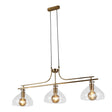 Margarita 3Lt Bar Pendant - Brass Metal & Glass - Comet Lighting