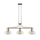 Margarita 3Lt Bar Pendant - Brass Metal & Glass - Comet Lighting