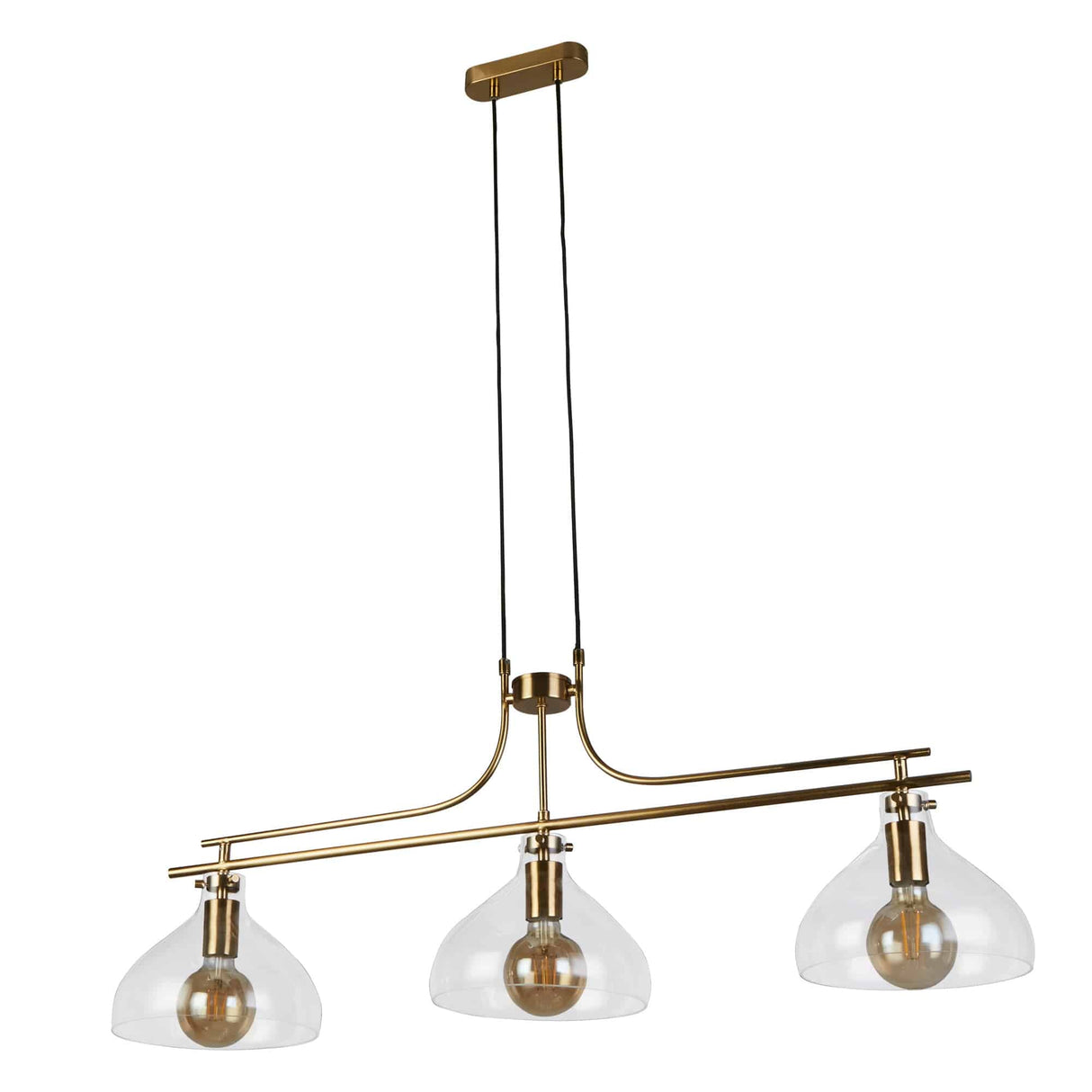 Margarita 3Lt Bar Pendant - Brass Metal & Glass - Comet Lighting