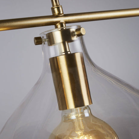 Margarita 3Lt Bar Pendant - Brass Metal & Glass - Comet Lighting