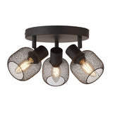 Meshy 3Lt Cage Round Spotlight - Black Metal - Comet Lighting