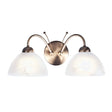 Milanese 2Lt Wall Light - Antique Brass & Alabaster Glass - Comet Lighting