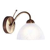 Milanese Wall Light - Antique Brass Metal & Alabaster Glass - Comet Lighting