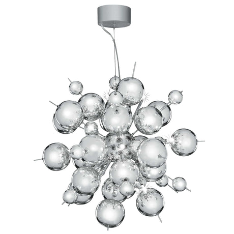 Molecule 12Lt Pendant - Polished Chrome Metal & Glass - Comet Lighting