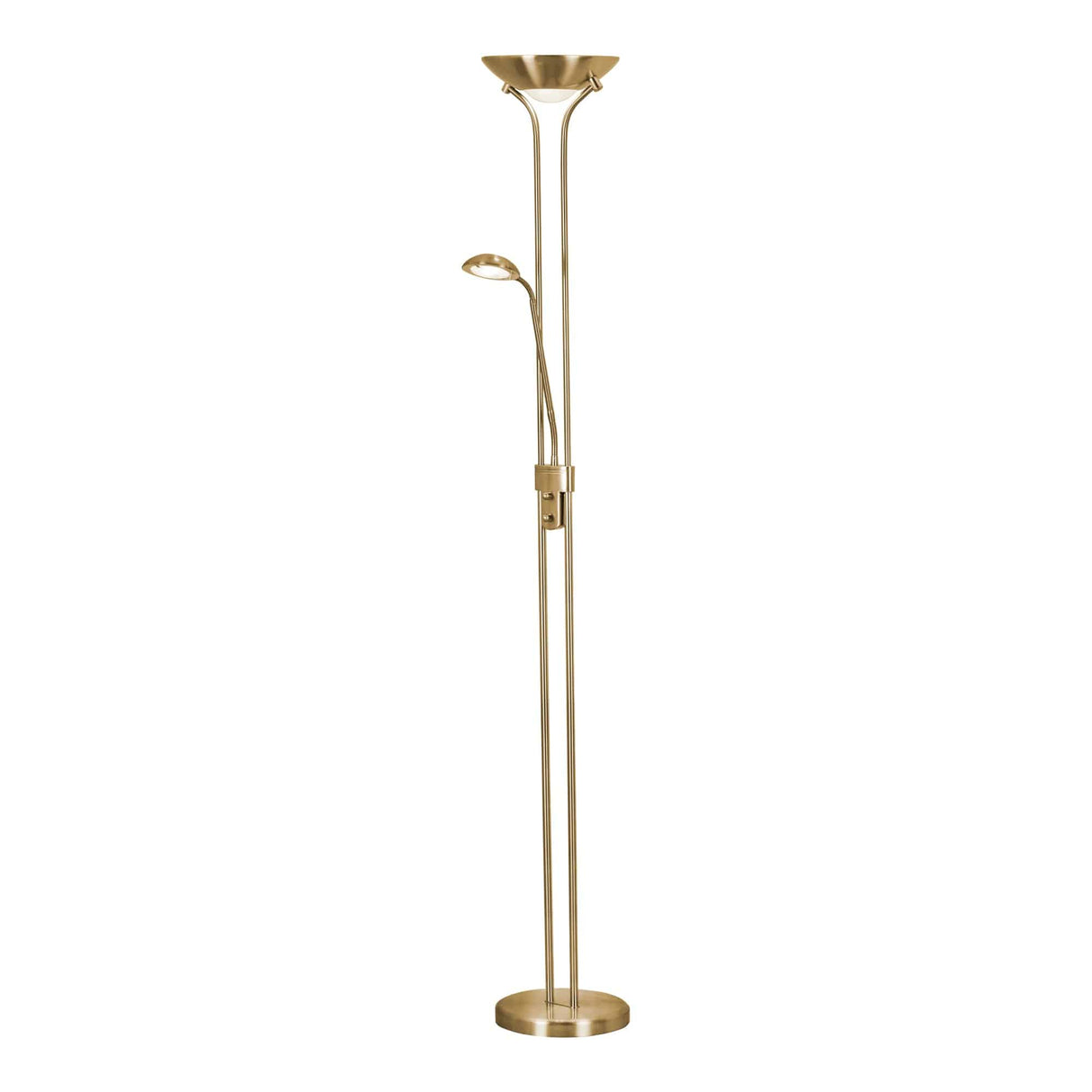 Mother & Child LED Dimmable Floor Lamp - Satin Brass - Comet Lighting