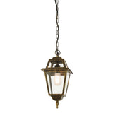 New Orleans Pendant Lantern, Black Gold & Glass,IP44 - Comet Lighting