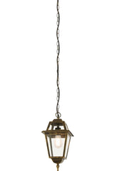 New Orleans Pendant Lantern, Black Gold & Glass,IP44 - Comet Lighting