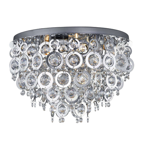 Nova 5Lt Flush - Chrome, Acrylic Balls & Rings - Comet Lighting