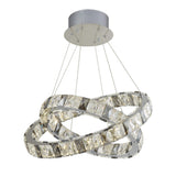 Optica 2Lt LED Pendant - Clear & Smokey Crystal - Comet Lighting