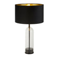 Oxford Table Lamp- Glass, Black Metal, Marble & Black Velvet - Comet Lighting