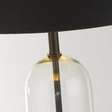 Oxford Table Lamp- Glass, Black Metal, Marble & Black Velvet - Comet Lighting