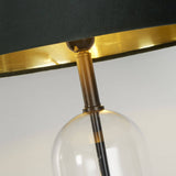 Oxford Table Lamp-Glass, Black Metal, Marble & Green Velvet - Comet Lighting