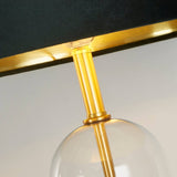 Oxford Table Lamp - Glass, Brass Metal & Green Velvet Shade - Comet Lighting