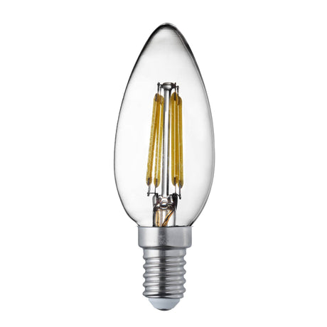 Pack 10 Dimmable E14 LED Filament Candle Lamp - Warm White - Comet Lighting