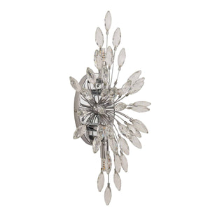Peacock 4Lt Wall Light - Chrome Metal & Crystal - Comet Lighting