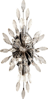 Peacock 4Lt Wall Light - Chrome Metal & Crystal - Comet Lighting