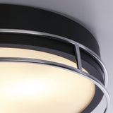 Phoenix 3Lt Flush - Black, Chrome Metal & Frosted Glass - Comet Lighting