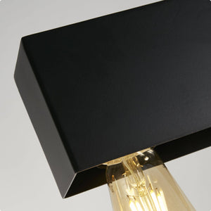 Piano 5Lt Diner Bar Pendant - Matt Black Metal - Comet Lighting