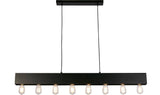 Piano 8Lt Diner Bar Pendant - Matt Black Metal - Comet Lighting