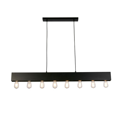 Piano 8Lt Diner Bar Pendant - Matt Black Metal - Comet Lighting