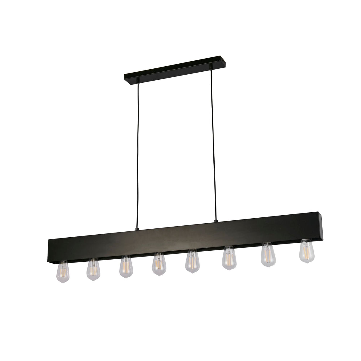 Piano 8Lt Diner Bar Pendant - Matt Black Metal - Comet Lighting