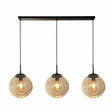 Punch 3Lt Bar Pendant- Black Metal & Champagne Punched Glass - Comet Lighting