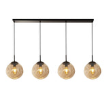 Punch 4Lt Bar Pendant- Black Metal & Champagne Punched Glass - Comet Lighting