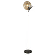 Punch Floor Lamp - Black Metal & Champagne Punched Glass - Comet Lighting
