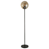 Punch Floor Lamp - Black Metal & Champagne Punched Glass - Comet Lighting