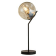 Punch Table Lamp - Black Metal & Champagne Punched Glass - Comet Lighting