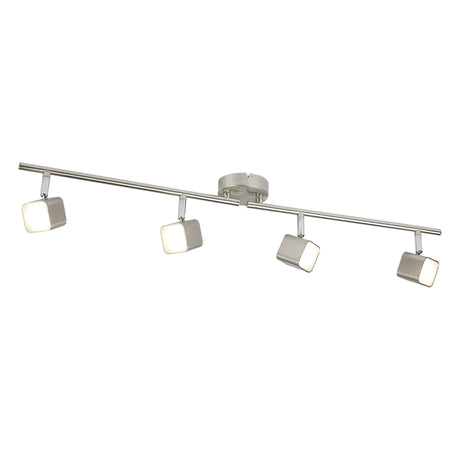 Quad 4LT LED Square Head Split Bar Spotlight - Satin Silver - Comet Lighting