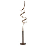 Ribbon LED Twist Floor Lamp - Rustic Black/Gold Metal & Opal - Comet Lighting