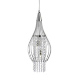 Rocket 2Lt Pendant - Chrome Metal & Crystal - Comet Lighting