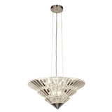 Savannah 8Lt Pendant To Flush - Chrome Metal & Clear Crystal - Comet Lighting